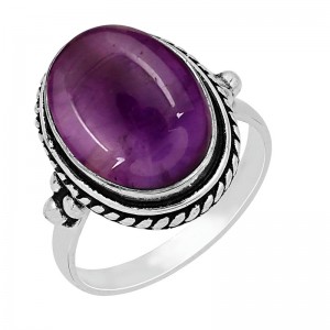 Hongde Mystic Amethyst Sterling Inel Placat cu argint 925 Inele lucrate manual pentru femei Inel de piatră denaștere din sud-vestul Boemiei Bijuterii