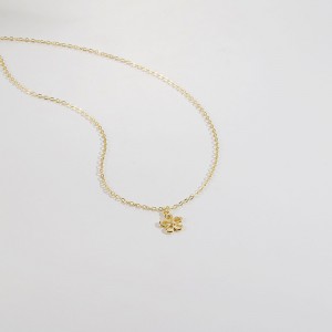 Colier Hongde Golden Bloom 2-------Colier placat cu aur de 14K pentru femei - Colier cu pandantiv, floare delicată, frunză, mărgele, copac, albină, soare, bar, infinit, stea, săgeată, lacrimă, fluture, bijuterii simple