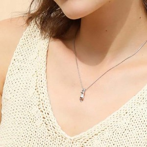 Colier cu pisici din argint S.Leaf S.Leaf din argint Sterling Pisică pentru femei Bijuterii pisici pentru femei Accesorii pentru pisici pentru femei Iubitoare de pisici Cadouri tematice pentru femeie Bijuterii drăguțe pentru pisoi din...