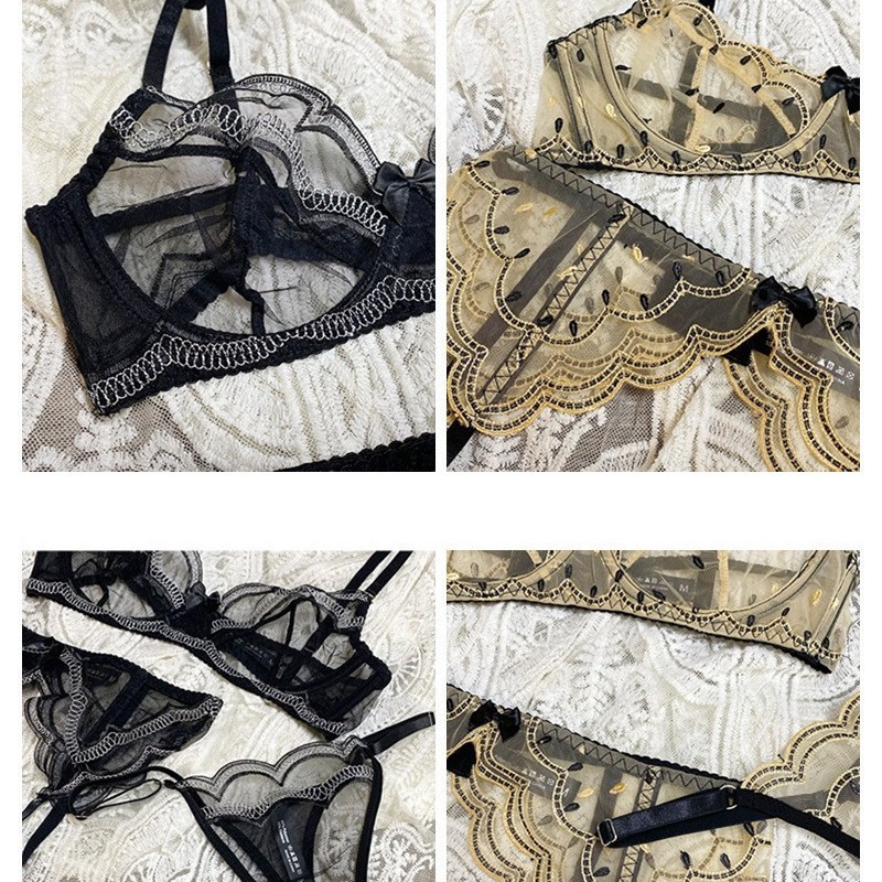 IN -uri europene și americane - lenjerie sexy în stil. Ultra - Plus subțire - lenjerie erotică din dantelă. Set de sutien care face ca sânii mari să pară mai mici și împiedică să se afle (trei - set de piese).Wlv255price:$159.99
