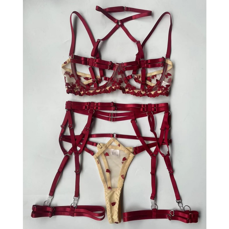 Cruce - Lenjerie sexy de graniță. Două la modă - tonul splicing cu cravată - Curele. Lenjerie erotică complexă și elaborată - set de piese. My96638 Preț:$129.99
