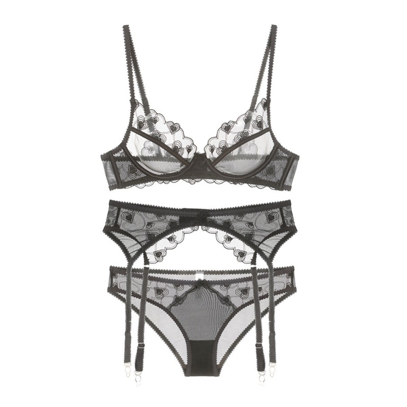 Lenjerie sexy. Ultra - Lenjerie de dantelă de broderie cu ochiuri transparente subțiri. Pentru mare - Femeile bustate, face ca bustul să pară mai mic, împiedică să se afle și să asigure ascensiune. Bra.W878 Preț:$179.99