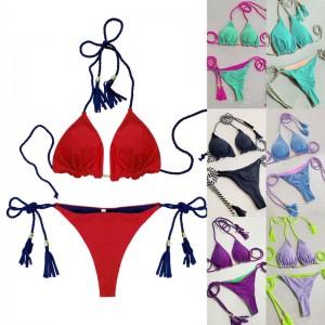 Sexy două - Bikini bucate pentru fete fierbinți. Stil triunghi, dublu - Culoare pe față - blocare. Costum de baie pentru bikini de plajă, trei - Point Style 8826 Preț:$79.99