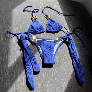2025 NOU STIL SEXY EUROPEAN ȘI AMERICAN DOUĂ-costum de baie. Costum de baie cu bikini în lanț. Cruce-Îmbrăcăminte de baie pentru comerț exterior de frontieră 8864 Preț:$79.99