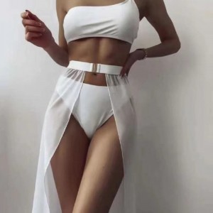 2025 Fashion New Stil European și American Dantelă-Up sexy Backless Bikini Three-Set de piese, costum de baie fără spate, disponibil în stoc V041 Preț:$79.99