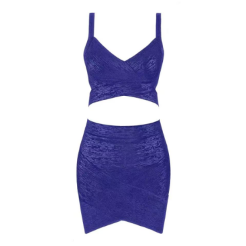 CaMisol tricot tipărit din aur, set de fuste de șold