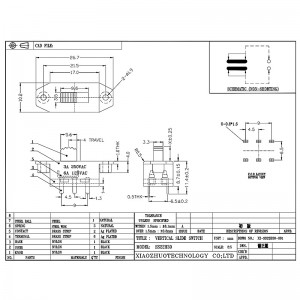 Comutator de diapozitive SS22H32 Switch cu curent ridicat, echipament industrial al aparatului casnic, tracțiune auto-comutator off