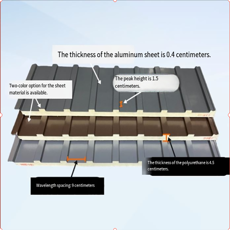 Panouri din aluminiu pentru acoperișul marelui perete-Proiectare în formă cu proprietăți de izolare a căldurii