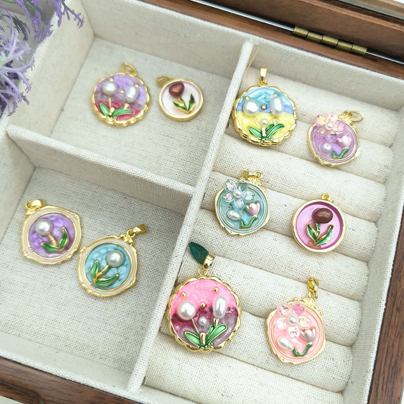 Pandantiv de pictură în ulei de epocă