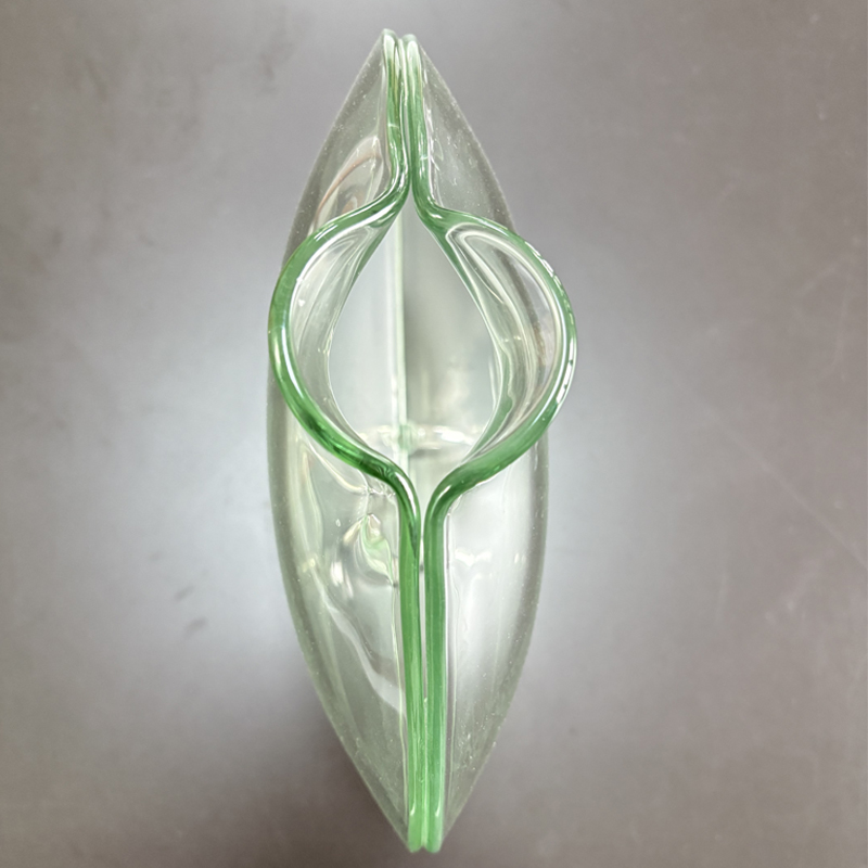 Zhongtai din oțel inoxidabil Fish Gura gura curbată rotundă înaltă-Vază de transparență cu bază metalică de 23 cm pentru aranjarea florilor