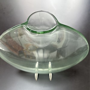 Zhongtai din oțel inoxidabil Fish Gura gura curbată rotundă înaltă-Vază de transparență cu bază metalică de 23 cm pentru aranjarea florilor